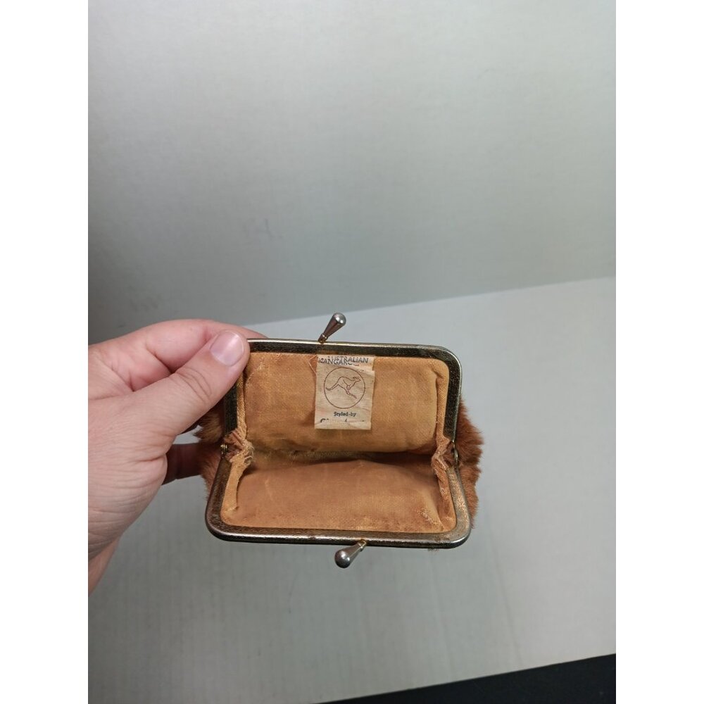 Vintage Genuine Kangaroo Fur Leather Made In Melbourne Small Wallet Coin Purse - Picture 4 of 7